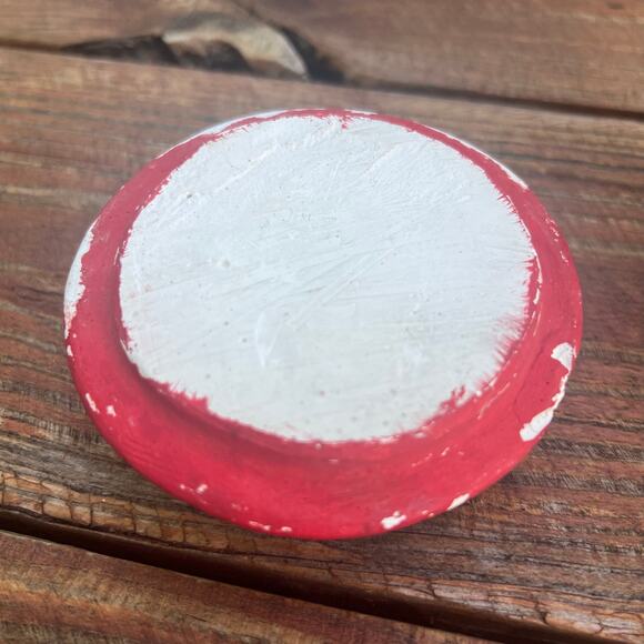 Vintage 1970s Hand Painted Santa Claus Candy Jar 6" Ceramic Christmas Decor OOAK - Picture 13 of 16